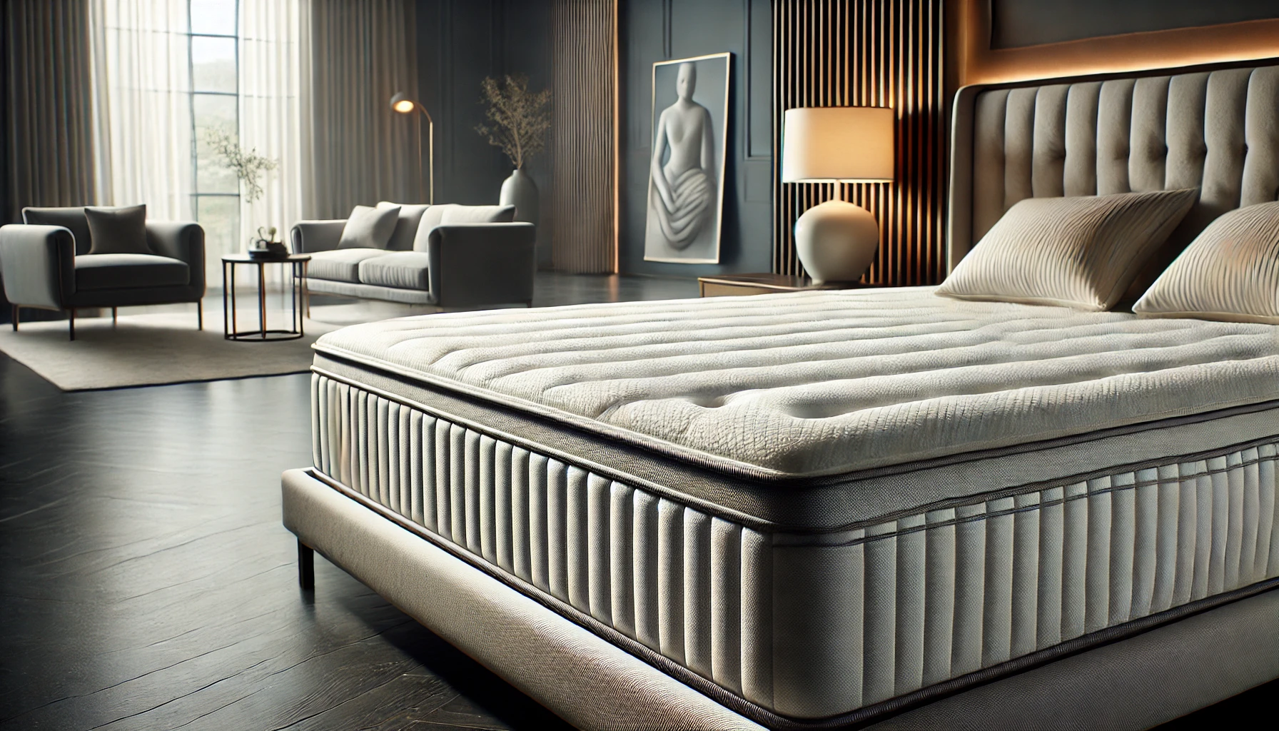 Un matelas de luxe moderne, conçu pour un sommeil réparateur et une élégance contemporaine