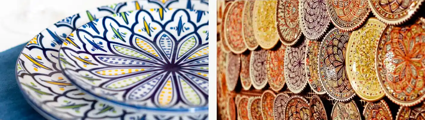 Venez découvrir l'authenticité et la beauté de la vaisselle marocaine peinte à la main dans notre boutique. Que vous soyez à la recherche d'une touche exotique pour votre table ou d'une pièce unique à offrir, nous sommes sûrs que vous tomberez sous le charme de ces créations exceptionnelles.